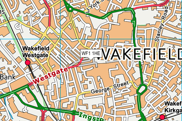 WF1 1HE map - OS VectorMap District (Ordnance Survey)