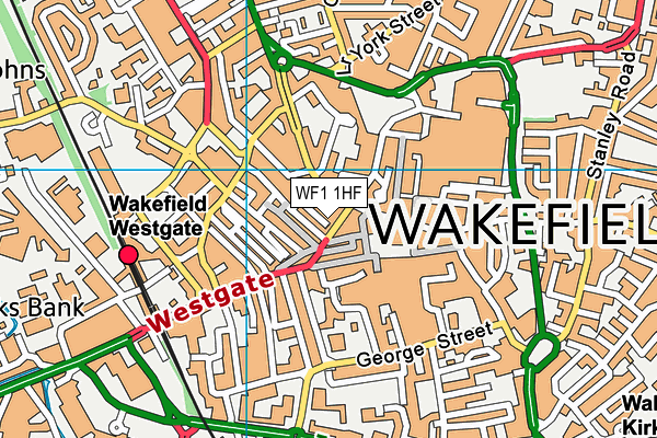 WF1 1HF map - OS VectorMap District (Ordnance Survey)