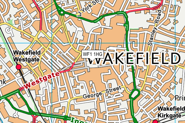 WF1 1HG map - OS VectorMap District (Ordnance Survey)