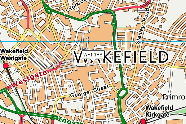 WF1 1HS map - OS VectorMap District (Ordnance Survey)