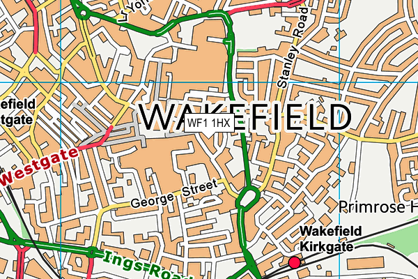WF1 1HX map - OS VectorMap District (Ordnance Survey)