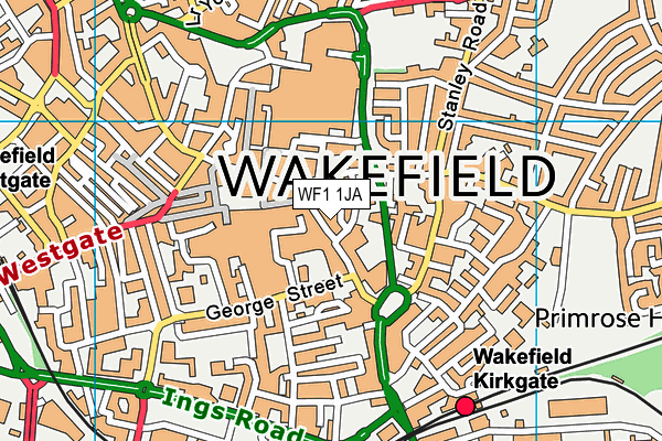 WF1 1JA map - OS VectorMap District (Ordnance Survey)