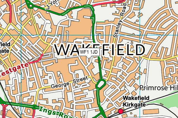 WF1 1JD map - OS VectorMap District (Ordnance Survey)