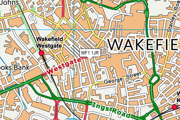 WF1 1JR map - OS VectorMap District (Ordnance Survey)