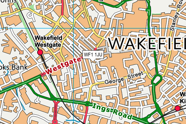 WF1 1JU map - OS VectorMap District (Ordnance Survey)