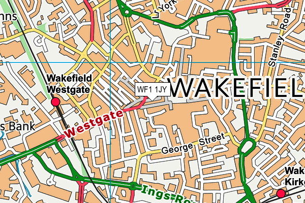 WF1 1JY map - OS VectorMap District (Ordnance Survey)