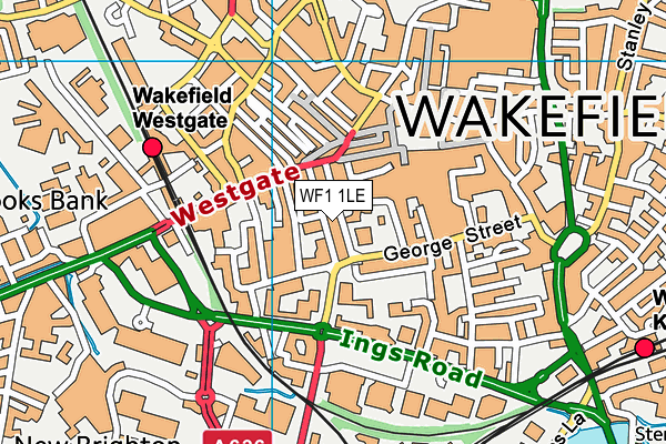WF1 1LE map - OS VectorMap District (Ordnance Survey)