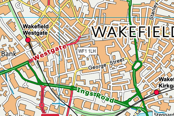 WF1 1LH map - OS VectorMap District (Ordnance Survey)