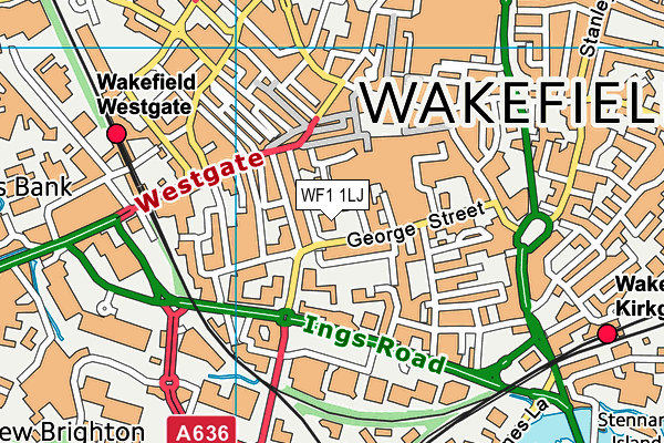 WF1 1LJ map - OS VectorMap District (Ordnance Survey)