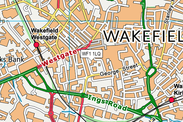 WF1 1LQ map - OS VectorMap District (Ordnance Survey)