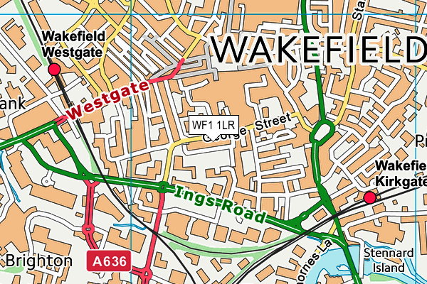 WF1 1LR map - OS VectorMap District (Ordnance Survey)