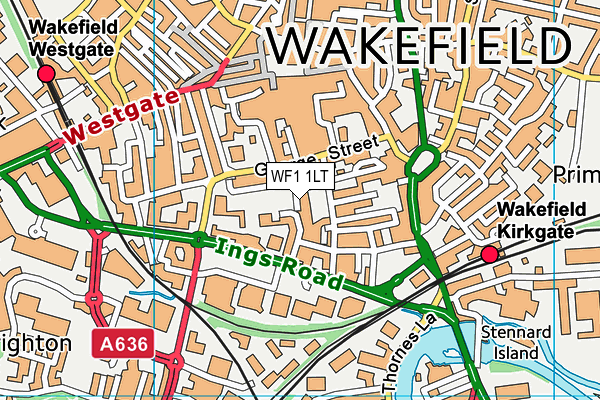 WF1 1LT map - OS VectorMap District (Ordnance Survey)