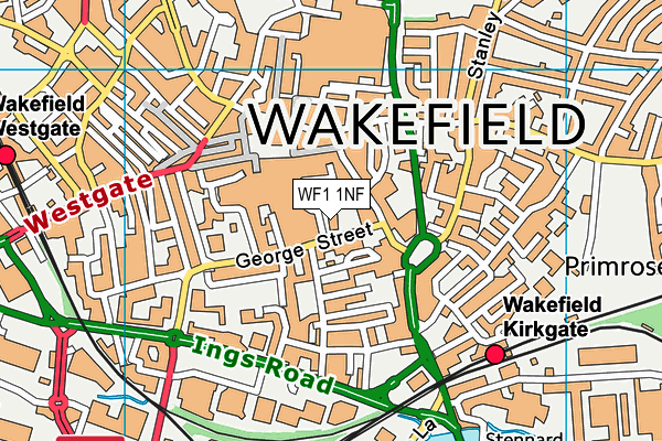 WF1 1NF map - OS VectorMap District (Ordnance Survey)