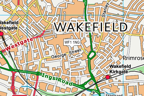 WF1 1NG map - OS VectorMap District (Ordnance Survey)