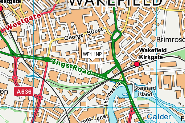 WF1 1NP map - OS VectorMap District (Ordnance Survey)
