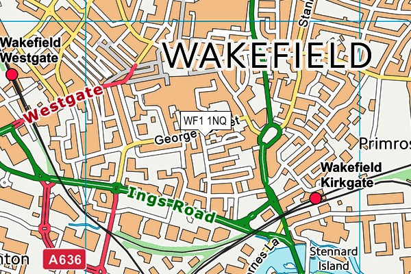 WF1 1NQ map - OS VectorMap District (Ordnance Survey)