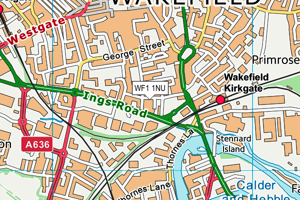 WF1 1NU map - OS VectorMap District (Ordnance Survey)