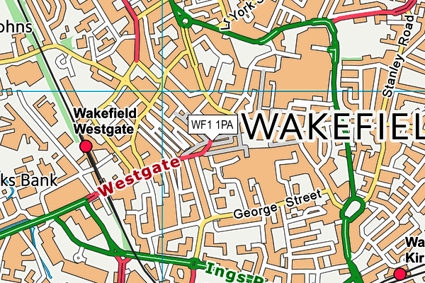 WF1 1PA map - OS VectorMap District (Ordnance Survey)