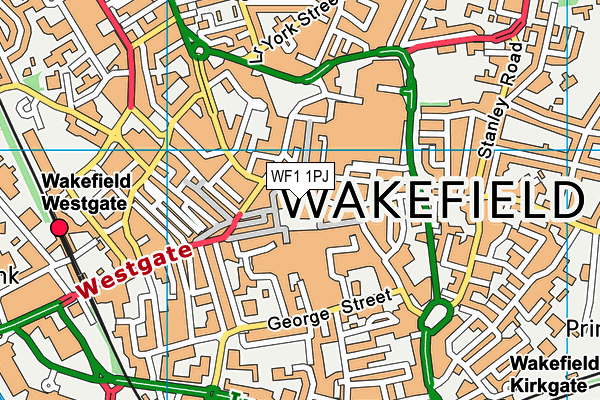 WF1 1PJ map - OS VectorMap District (Ordnance Survey)