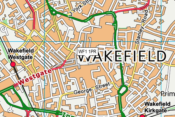 WF1 1PR map - OS VectorMap District (Ordnance Survey)