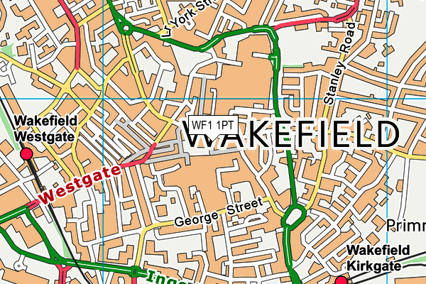 WF1 1PT map - OS VectorMap District (Ordnance Survey)