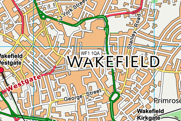 WF1 1QA map - OS VectorMap District (Ordnance Survey)