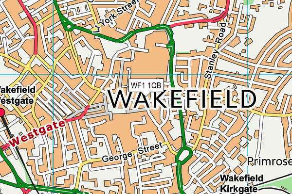 WF1 1QB map - OS VectorMap District (Ordnance Survey)