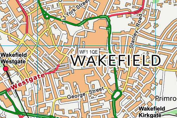 WF1 1QE map - OS VectorMap District (Ordnance Survey)