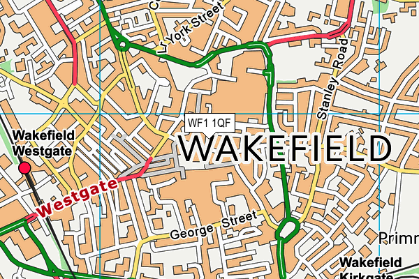 WF1 1QF map - OS VectorMap District (Ordnance Survey)