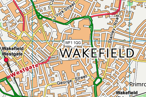 WF1 1QG map - OS VectorMap District (Ordnance Survey)