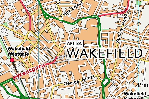 WF1 1QN map - OS VectorMap District (Ordnance Survey)
