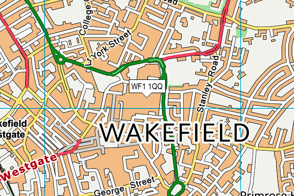 WF1 1QQ map - OS VectorMap District (Ordnance Survey)