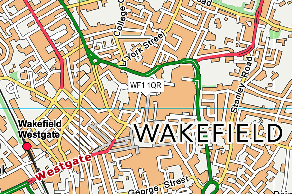 WF1 1QR map - OS VectorMap District (Ordnance Survey)