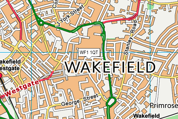 WF1 1QT map - OS VectorMap District (Ordnance Survey)