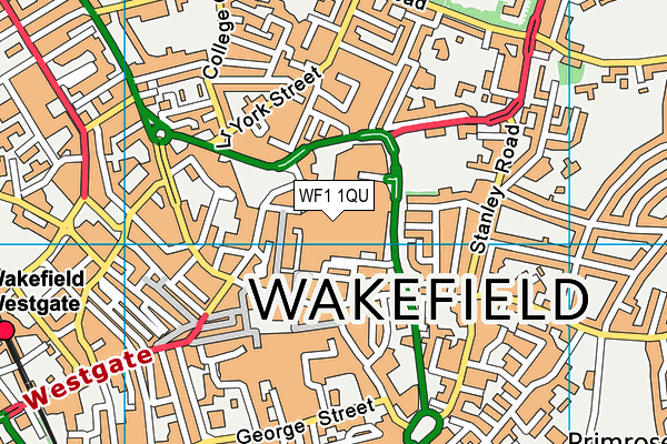 WF1 1QU map - OS VectorMap District (Ordnance Survey)