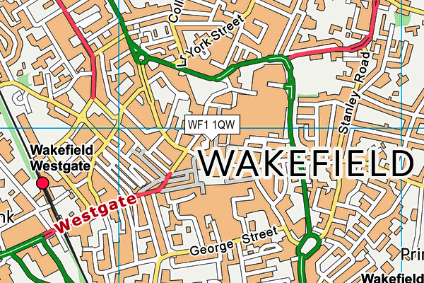 WF1 1QW map - OS VectorMap District (Ordnance Survey)