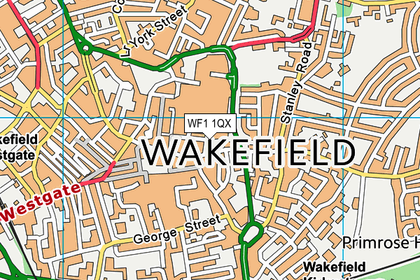 WF1 1QX map - OS VectorMap District (Ordnance Survey)