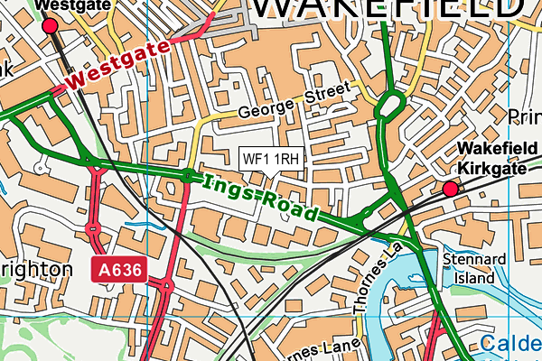 WF1 1RH map - OS VectorMap District (Ordnance Survey)