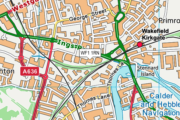 WF1 1RN map - OS VectorMap District (Ordnance Survey)