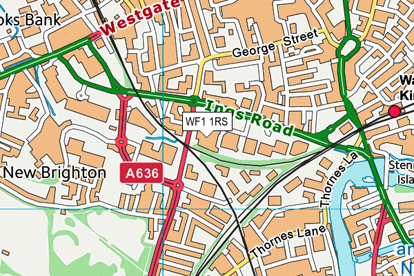 WF1 1RS map - OS VectorMap District (Ordnance Survey)