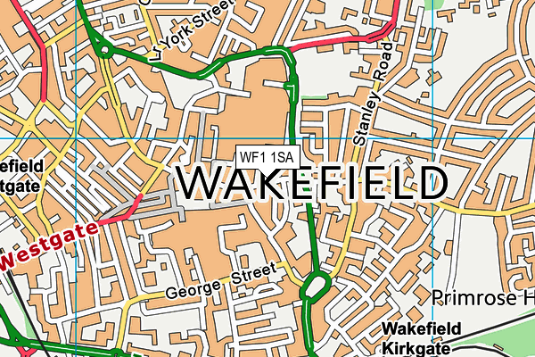 WF1 1SA map - OS VectorMap District (Ordnance Survey)