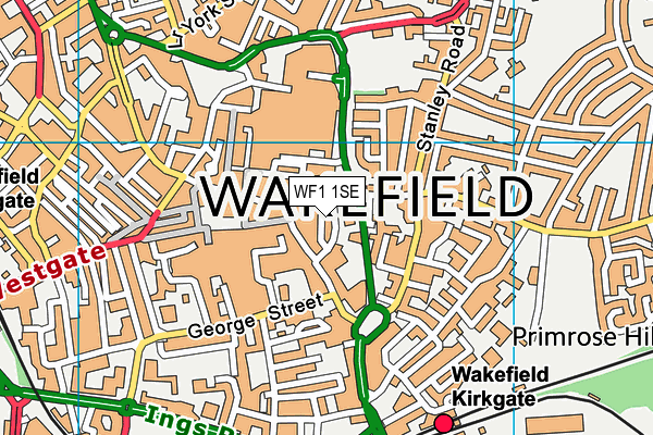 WF1 1SE map - OS VectorMap District (Ordnance Survey)