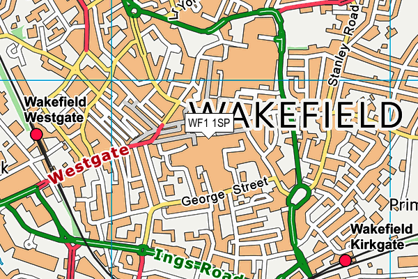 WF1 1SP map - OS VectorMap District (Ordnance Survey)