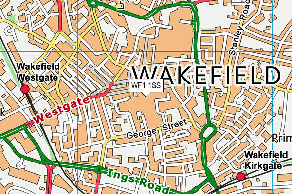 WF1 1SS map - OS VectorMap District (Ordnance Survey)