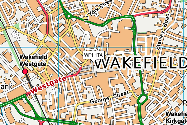 WF1 1TA map - OS VectorMap District (Ordnance Survey)