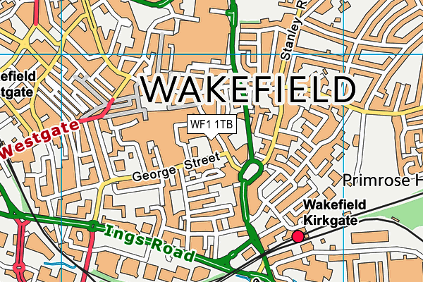 WF1 1TB map - OS VectorMap District (Ordnance Survey)