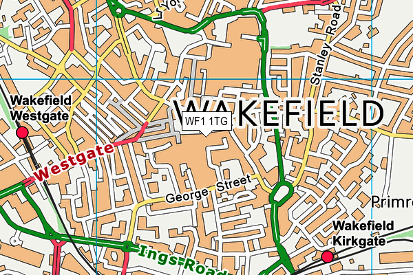 WF1 1TG map - OS VectorMap District (Ordnance Survey)