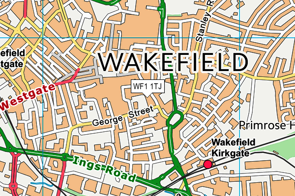 WF1 1TJ map - OS VectorMap District (Ordnance Survey)