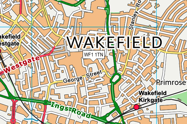 WF1 1TN map - OS VectorMap District (Ordnance Survey)