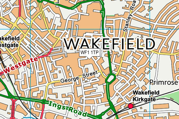 WF1 1TP map - OS VectorMap District (Ordnance Survey)